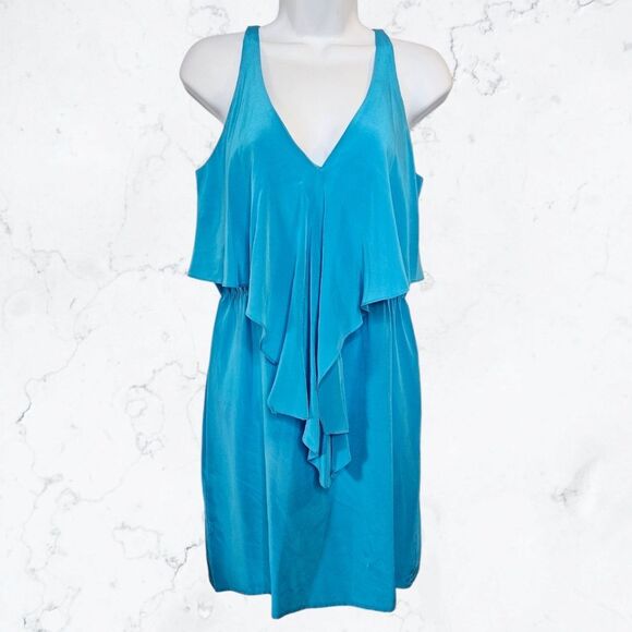 Amanda Uprichard Dresses & Skirts - Amanda Uprichard Bright Blue Silk Lightweight Ruffle Summer Dress